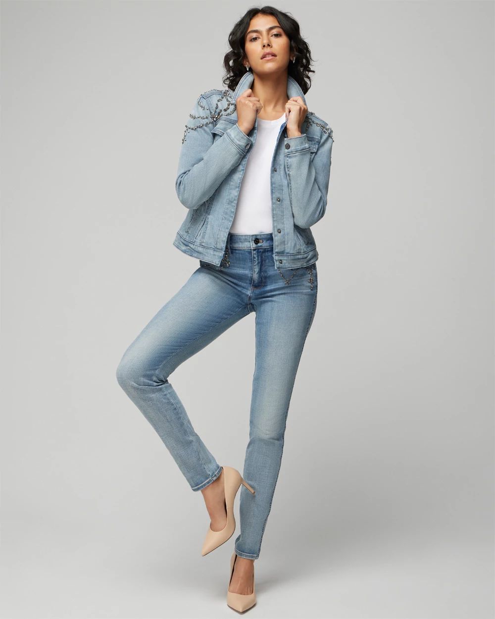 Embellished Denim Jacket | White House Black Market